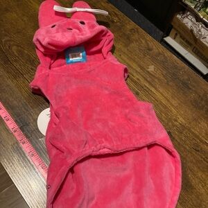 Pink Plush Bunny Dog Hoodie - Unbranded